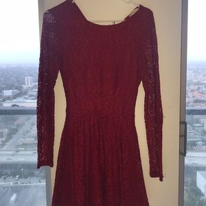 Red mini dress